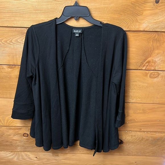 Allen‎ B by Alan Schwartz women’s open black cardigan Md sweater event winter - Picture 1 of 8